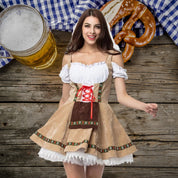 Dirndl Oktoberfest femme Janina – robe bavaroise traditionnelle avec tablier & blouse