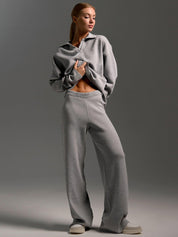 Ensemble loungewear femme – Set en maille avec pull oversize & pantalon large | Jules Jij