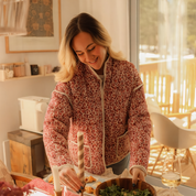 Veste matelassée femme à fleurs – Léger quilt oversize motif lys