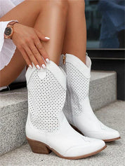 Bottes cowboy femme zippées — design respirant & stylé