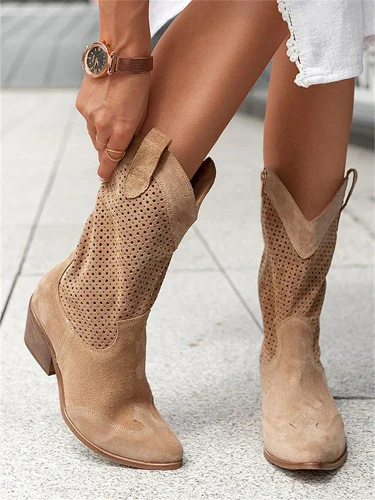 Bottes cowboy femme zippées — design respirant & stylé