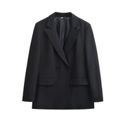 Blazer femme à double boutonnage – coupe boxy moderne et minimaliste