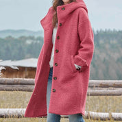 Manteau femme Hadley – manteau d’hiver élégant avec capuche chaude et coupe cintrée