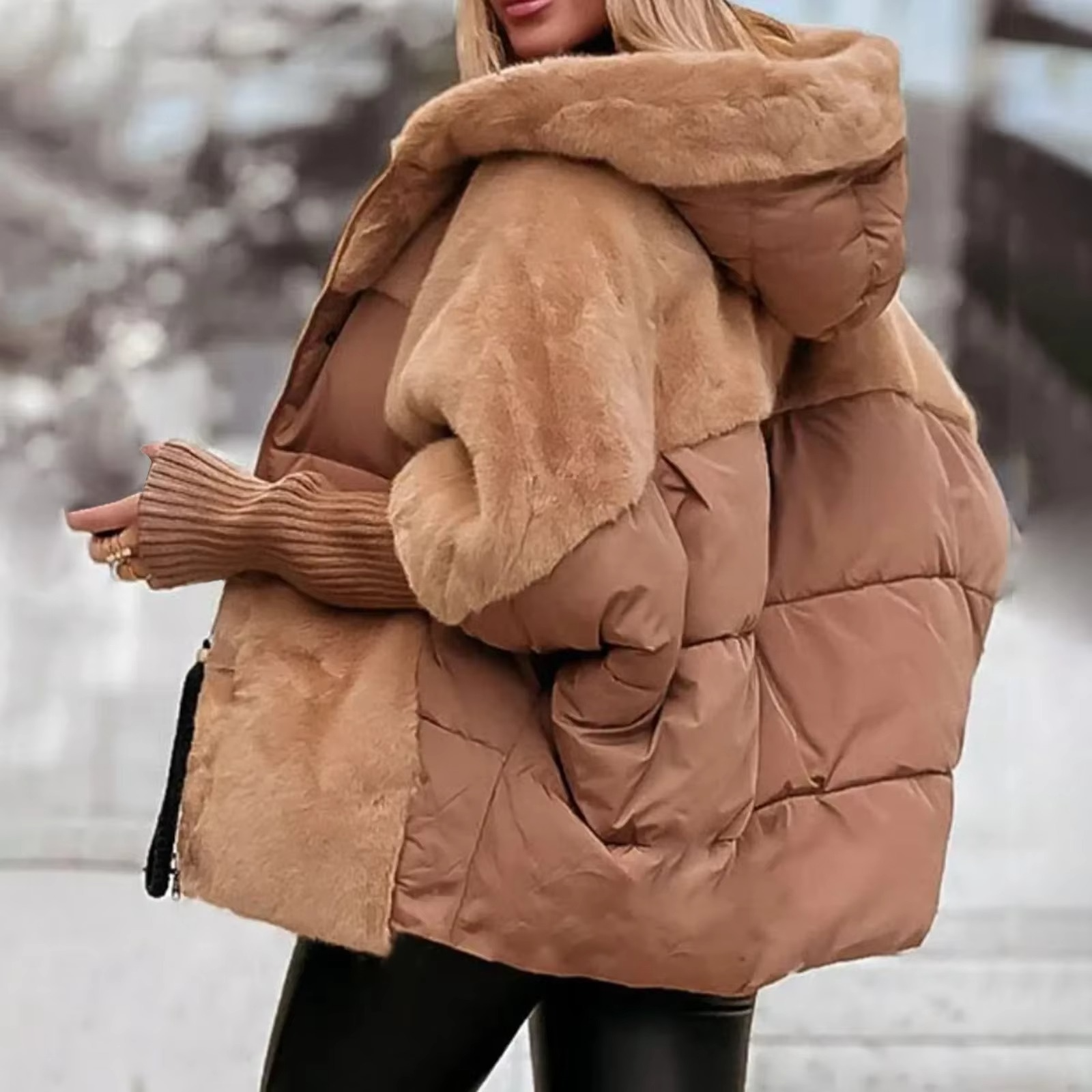 Manteau d’hiver femme chaud – coupe élégante unie automne & hiver