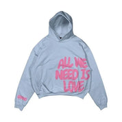 Hoodie unisexe cropped statement – “All We Need Is Money / Love Has Many Faces”