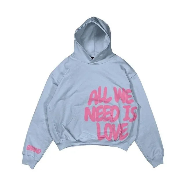 Hoodie unisexe cropped statement – “All We Need Is Money / Love Has Many Faces”