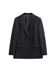Blazer femme à double boutonnage – coupe boxy moderne et minimaliste