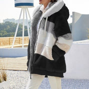 Gilet Fibi pluche oversize capuche – Fluffy cocoon hiver doux et tendance