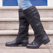 Bottes outdoor femme imperméables — cuir & suède à tige haute avec boucles