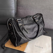 Grand sac à main vintage noir femme – simili cuir spacieux avec bandoulière