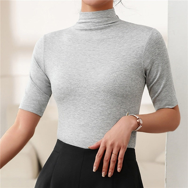 col roulé Orseline femme — top sans coutures ultra fin & élégant