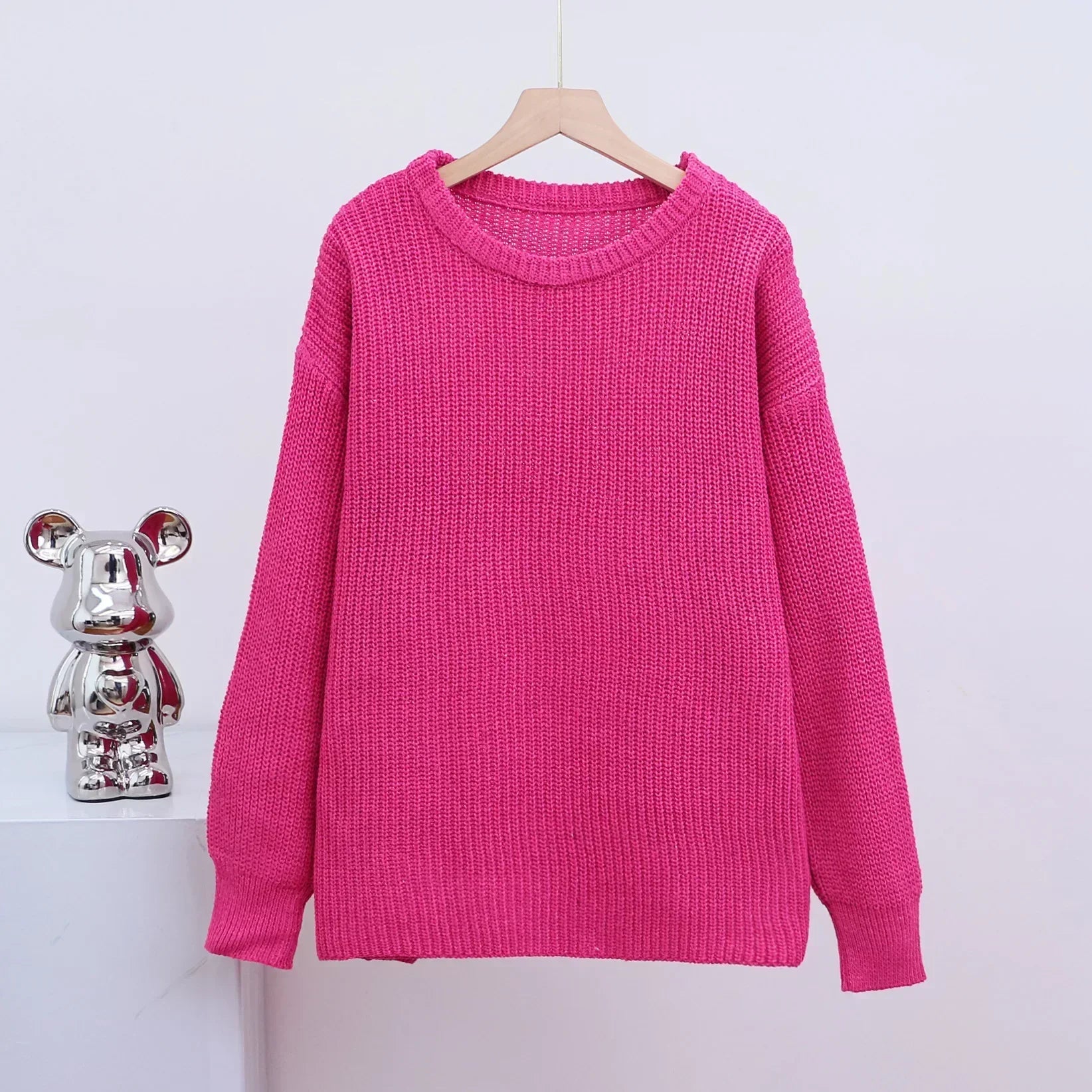 Pull tricot Élodie femme – style cosy à coupe droite & col rond