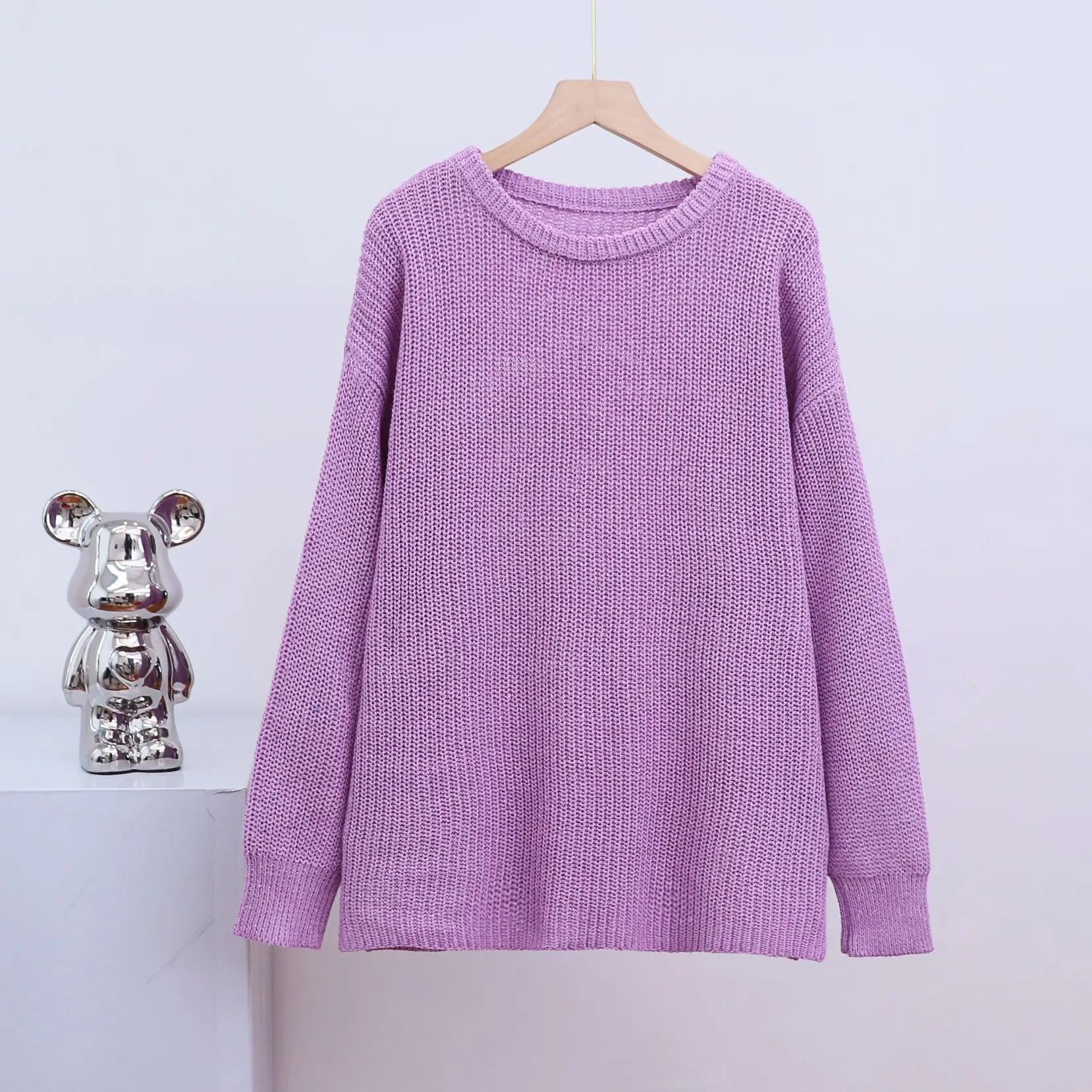 Pull tricot Élodie femme – style cosy à coupe droite & col rond