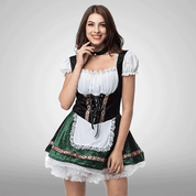 Dirndl bavaroise femme verte – robe Oktoberfest traditionnelle brodée