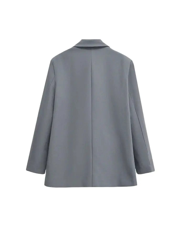 Blazer femme à double boutonnage – coupe boxy moderne et minimaliste