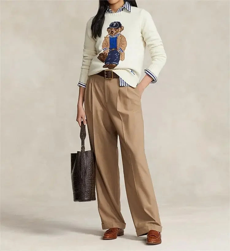 Pull femme KIRIE – sweat ours mignon en maille douce & chaude