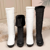 Bottes d’hiver femme hauteur genou avec fourrure – chaleur & style neige