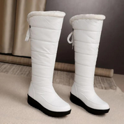 Bottes d’hiver femme hauteur genou avec fourrure – chaleur & style neige