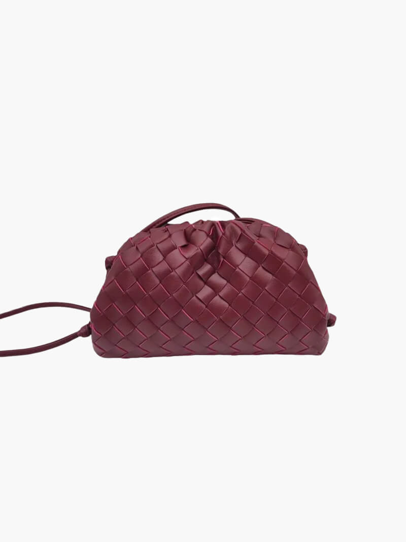 Sac pochette femme tressé – petit sac élégant à cordon & bandoulière