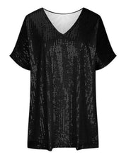 T-shirt femme à paillettes – Haut scintillant chic pour occasions festives