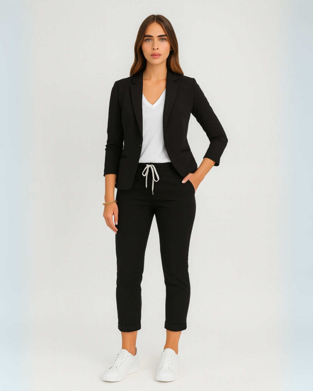 Ensemble blazer femme en tissu stretch – Élégance et confort toutes saisons