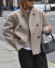 Manteau femme oversize à boutons – Élégance intemporelle automne-hiver