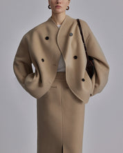 Manteau femme oversize à boutons – Élégance intemporelle automne-hiver