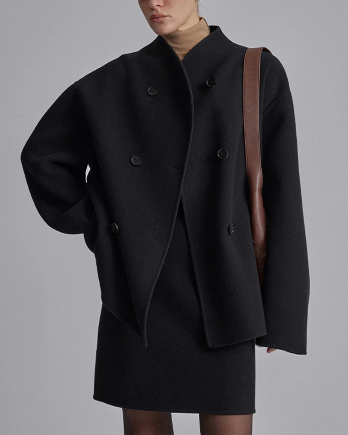 Manteau femme oversize à boutons – Élégance intemporelle automne-hiver