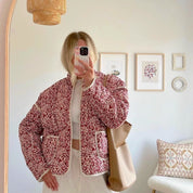 Veste matelassée femme à fleurs – Léger quilt oversize motif lys