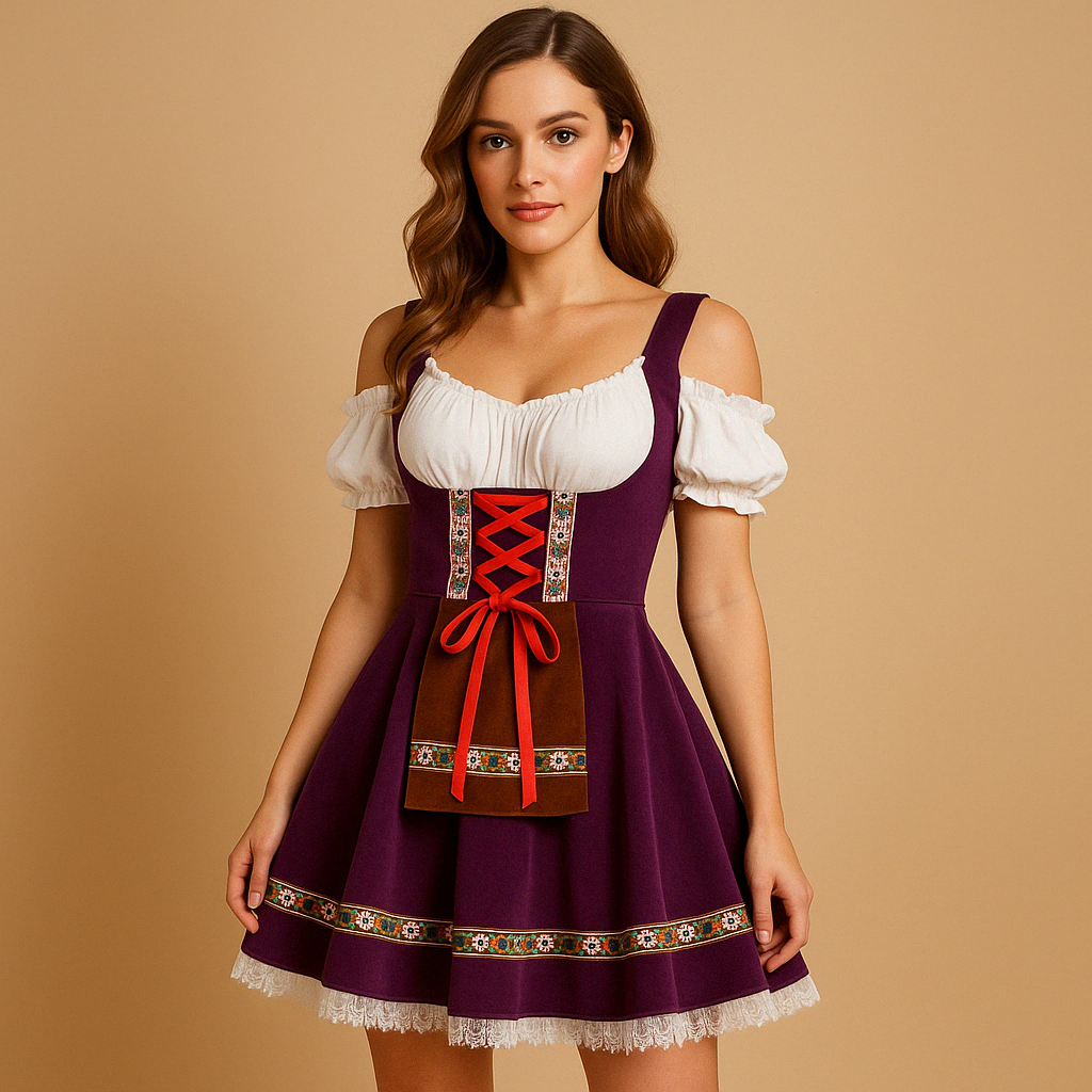 Dirndl Oktoberfest femme Lieke – robe bavaroise traditionnelle élégante & confortable