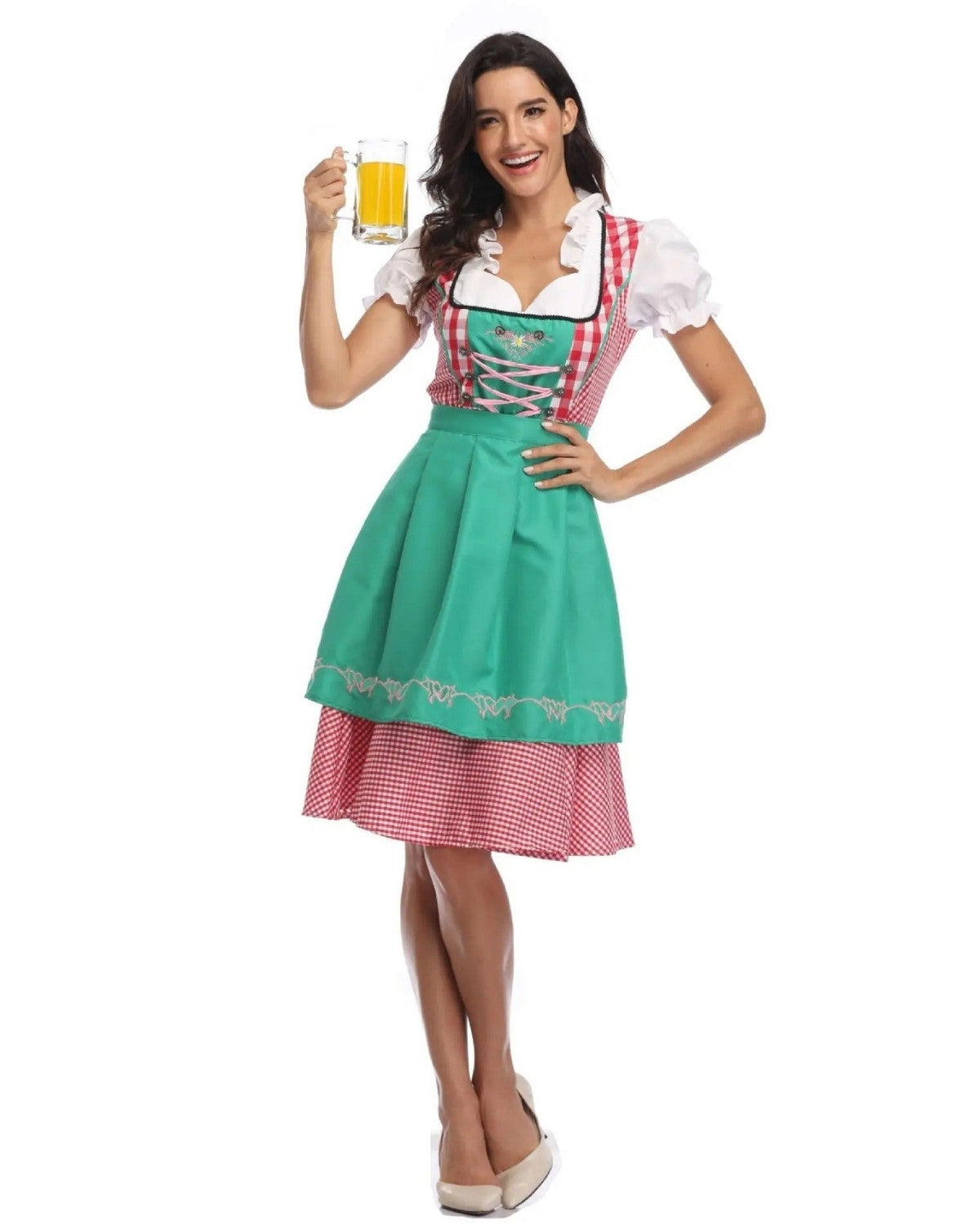 Tenue Oktoberfest femme – set dirndl & lederhose traditionnel festif