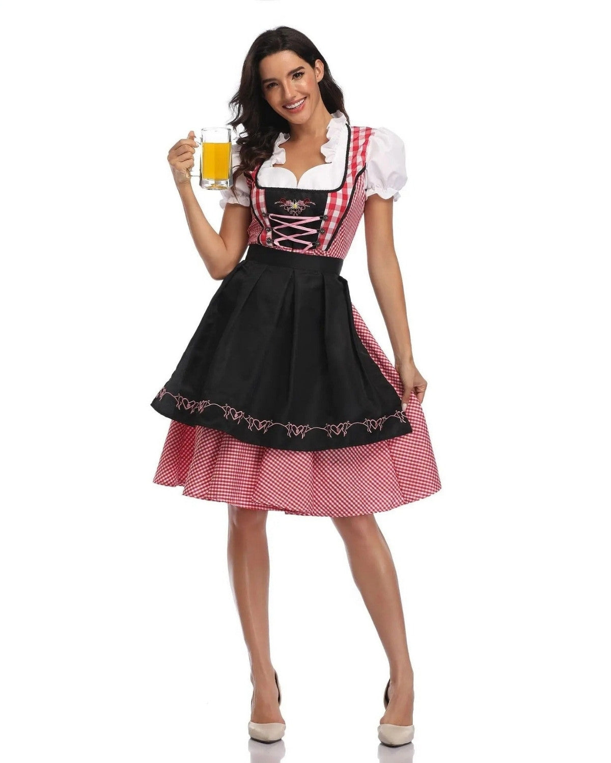 Tenue Oktoberfest femme – set dirndl & lederhose traditionnel festif
