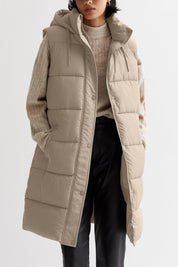 Doudoune sans manches femme Serenity mi-longue avec capuche