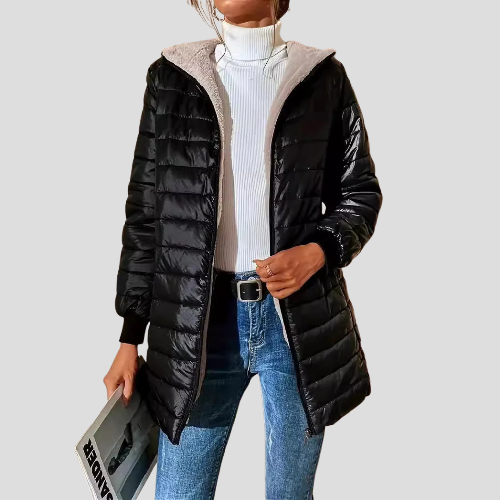 Veste hiver femme casual – doudoune légère et chaude avec poches et fermeture zippée