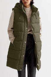 Doudoune sans manches femme Serenity mi-longue avec capuche