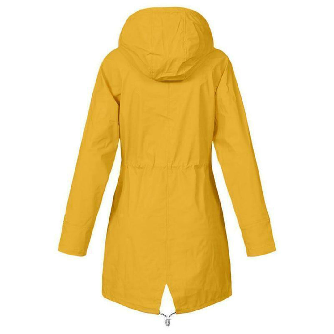 Manteau de pluie long femme – parka imperméable avec capuche élégante