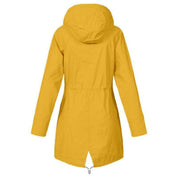 Manteau de pluie long femme – parka imperméable avec capuche élégante