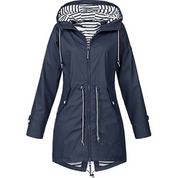 Manteau de pluie long femme – parka imperméable avec capuche élégante