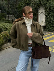 Vero | Veste courte femme effet suède – Coupe relaxed & style tendance