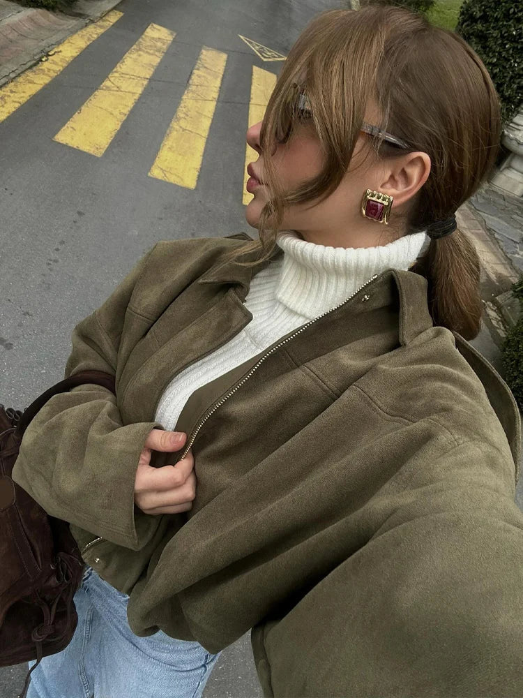 Vero | Veste courte femme effet suède – Coupe relaxed & style tendance