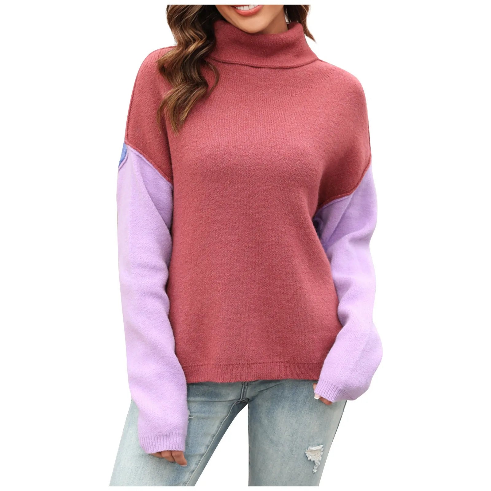 Pull Femme à Blocs de Couleurs – Pièce Tendance, Confortable & Élégante