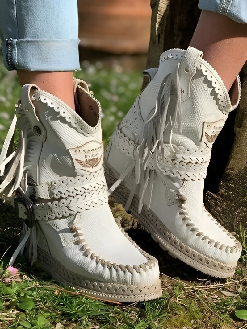 Bottes Western Femme Boho – Suède À Franges & Confort Urbain