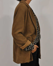 Blouse Femme VADA – Motif Géométrique Chic à Col V & Manches Longues