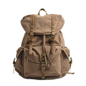 Sac à dos vintage canvas – backpack mixte pratique avec détails en simili cuir