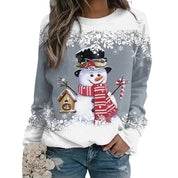 Pull d’Hiver Femme à Motif Bonhomme de Neige – Chaleur, Confort & Style Festif