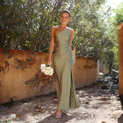 Robe d’été femme Samantha asymétrique – Longue avec fente élégante