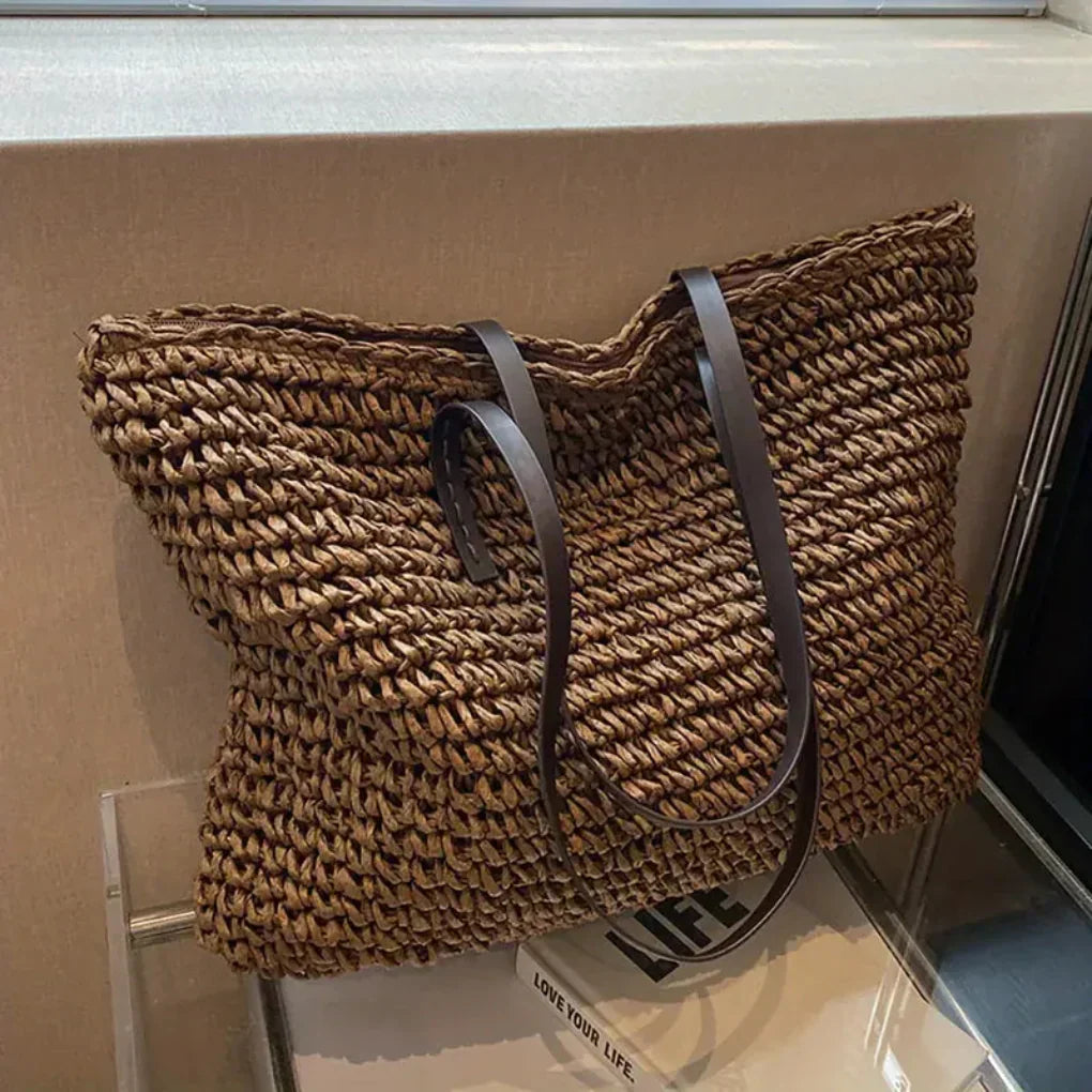 Sac tissé structuré pour femme — grand cabas chic & pratique