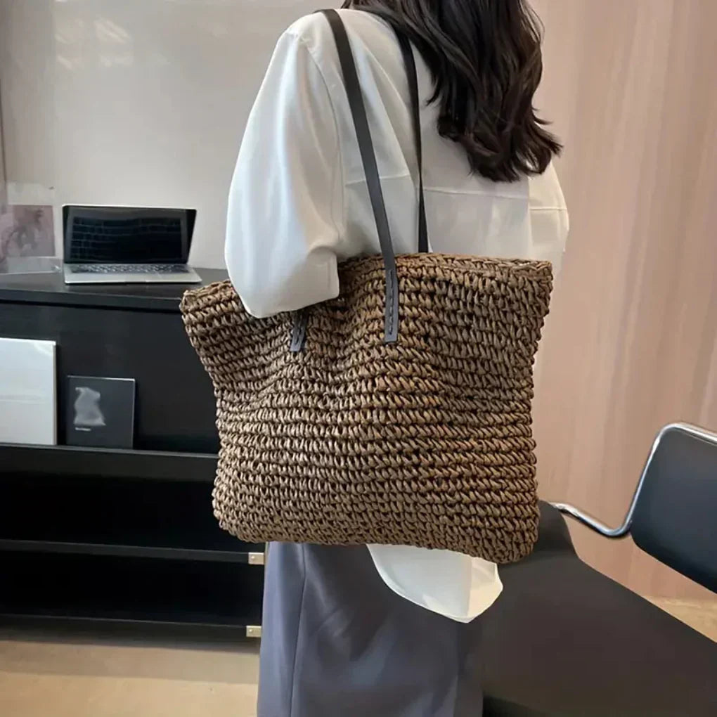 Sac tissé structuré pour femme — grand cabas chic & pratique