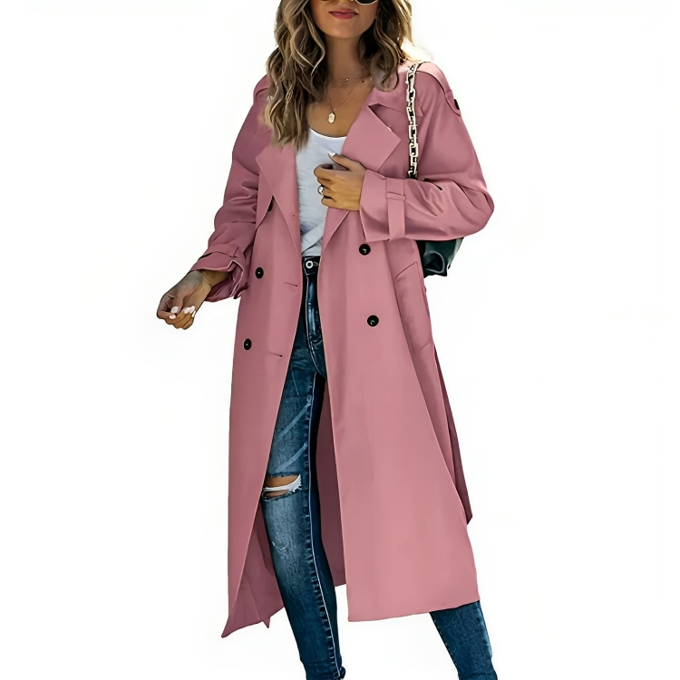 Trench-Coat Élégant pour Femme – Veste Coupe-Vent Chic & Intemporelle