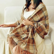 Écharpe femme en cachemire – Coleen | Écharpe douce & chaude à motif carreaux